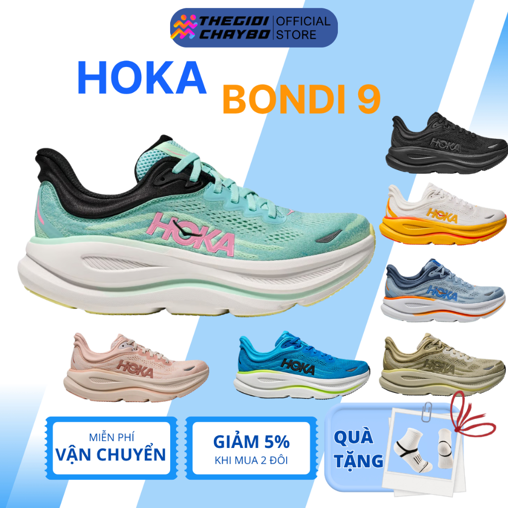 [Deal 20%] Hoka Bondi 9 - Giày Chạy Bộ Hoka Nam Nữ Chính Hãng