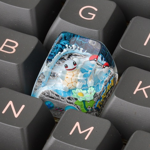 Keycap Squirtle Ver 2 Cao Cấp - Keycap Artisan Thủ Công Resin Cho Bàn Phím Cơ, Tương Thích Cherry MX