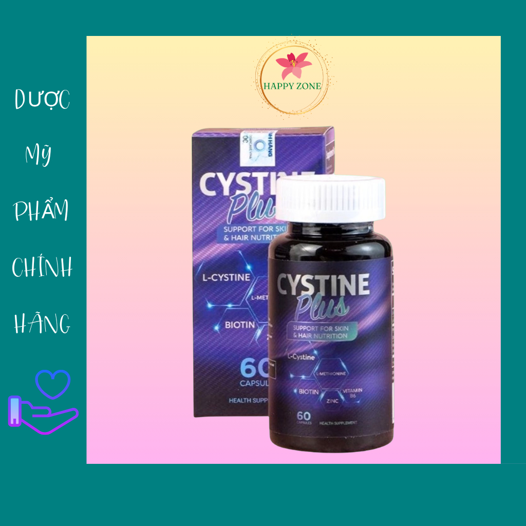 [Chính hãng] Cystine Plus-Viên uống giảm mụn, ngăn rụng tóc giảm sắc tố Supplement Fact Cystine Plus