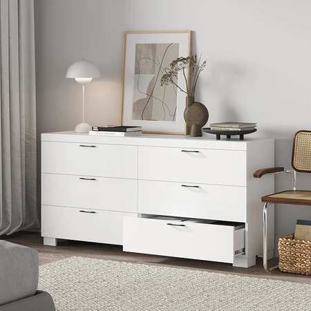 [FURNI HOME] ENRIQUE, Tủ lưu trữ đồ dùng 3 tầng 6 ngăn kéo DRA_117, 156x40x76cm, tủ gỗ