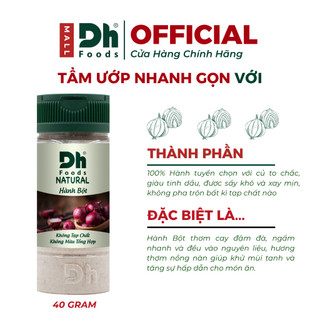 Combo 2 Hũ Natural Hành bột 40gr Dh Foods - Bột Hành Gia Vị Tẩm Ướp Nhanh Chóng, Khử Tanh Mùi Tốt, An Toàn Cho Bé Ăn Dặm