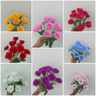 2 cụm Hoa trà hạt 32 bông - hoa giả để bàn- hoa trang trí