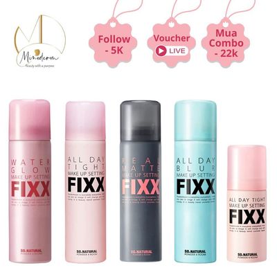 Xịt Khóa nền So’Natural Make Up Setting Fixx giúp lớp nền căng bóng, mịn lì