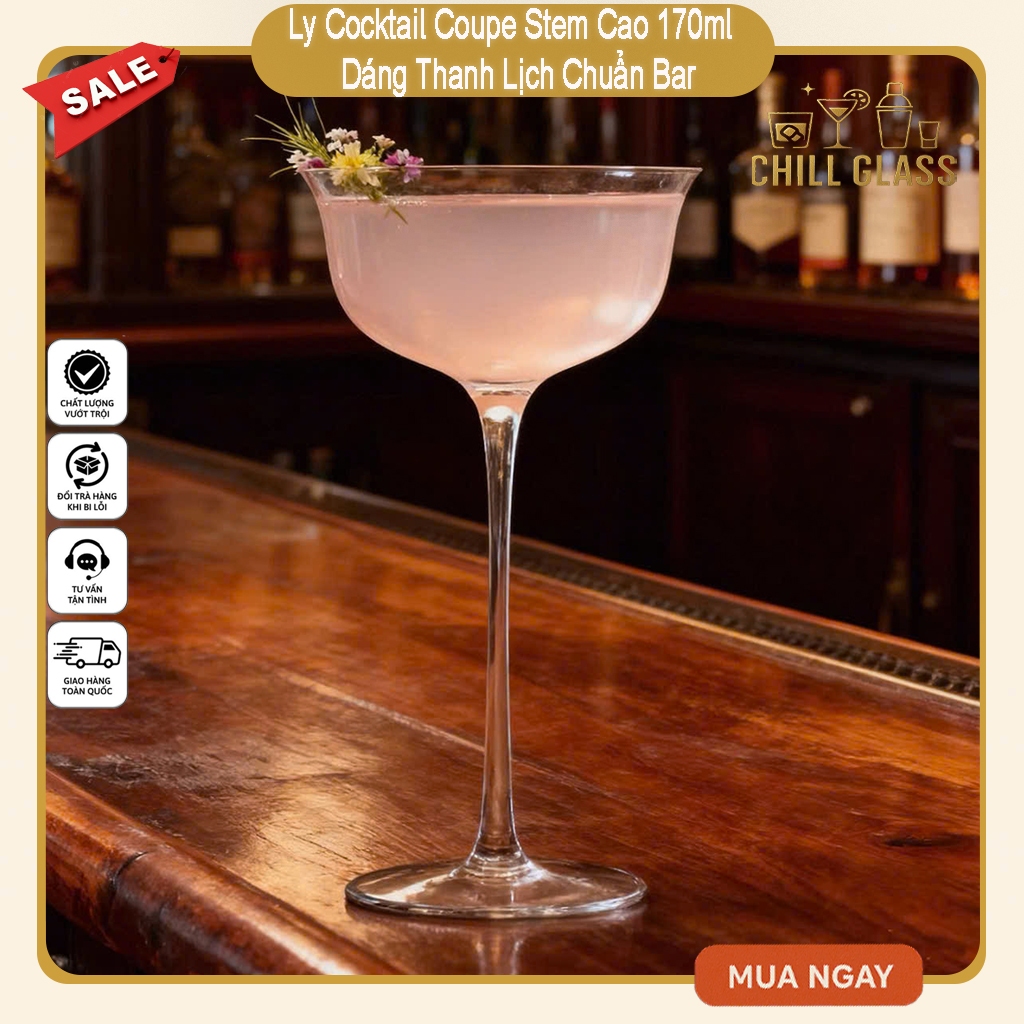Ly Cocktail Coupe Glass 170ml – Ly Thủy Tinh Cao Cấp