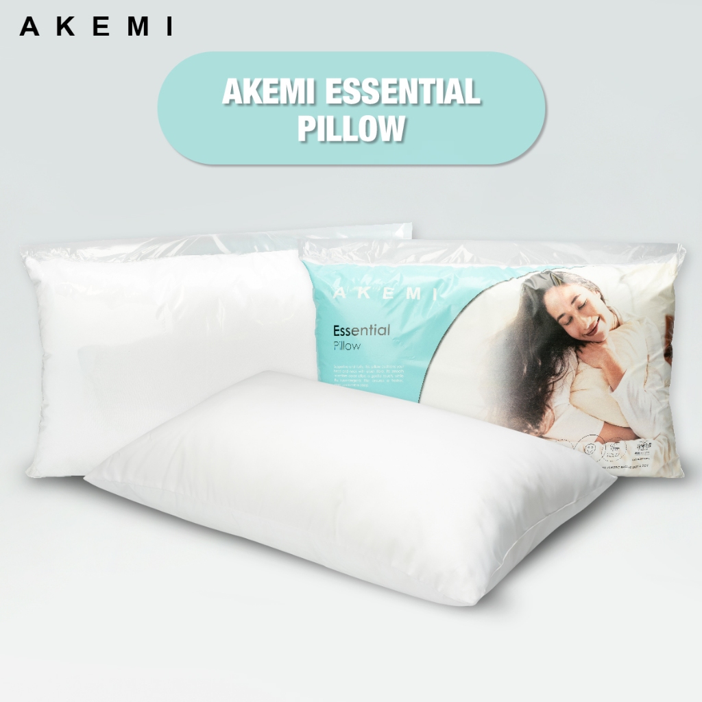 Ruột Gối Nằm AKEMI Essential Gối Sợi Microfiber Mềm Mại, Hỗ Trợ Tốt, Kháng Khuẩn Dễ Vệ Sinh Size 48x