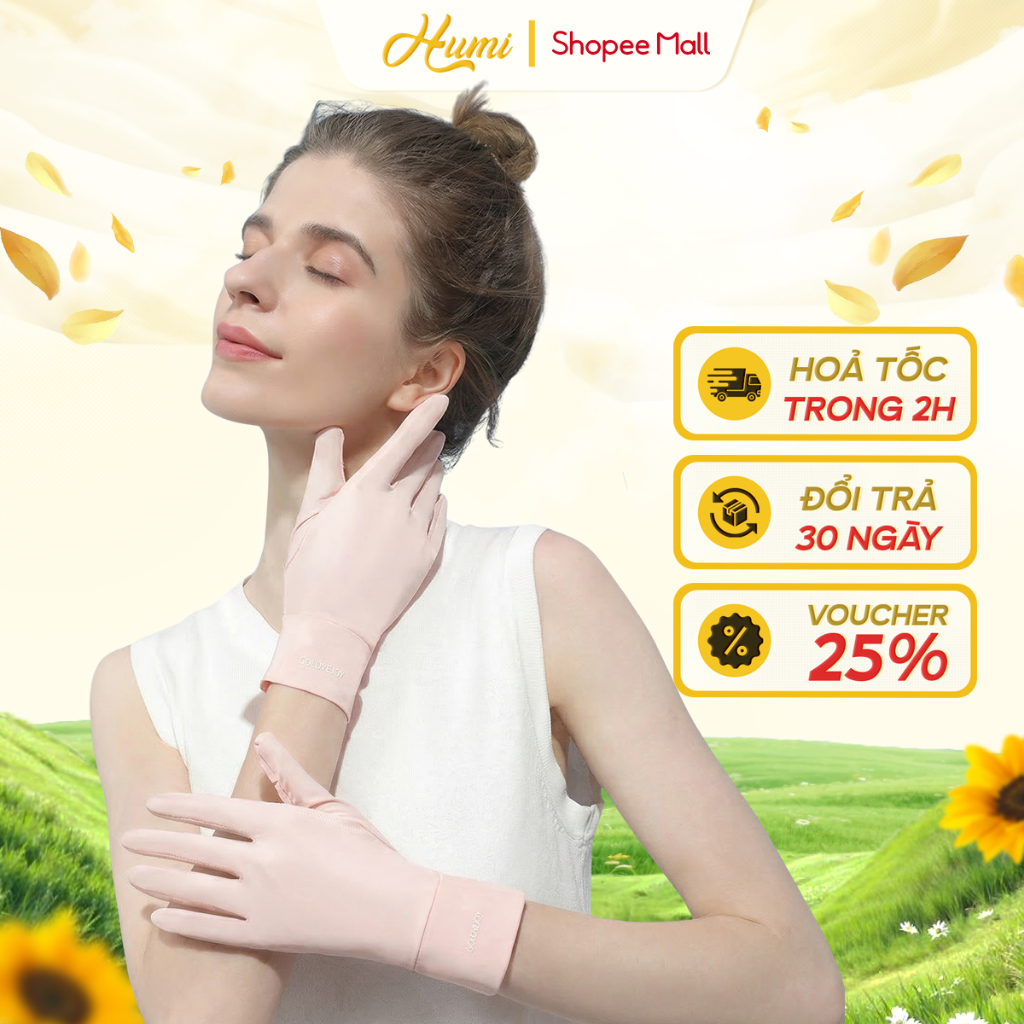 Găng tay chống nắng HUMI bao tay chống tia UV co giãn chống trơn chống trượt thiết kế mở cảm ứng