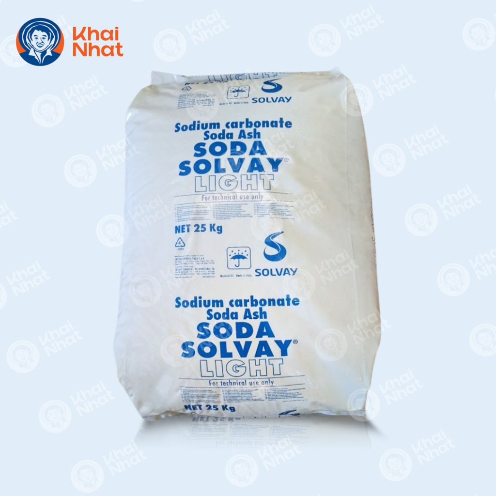 Bột Soda Solvay Light Ý na2co3 (25kg/bao), tẩy rửa công nghiệp, xử lý nước thải, hóa chất môi, tăng 