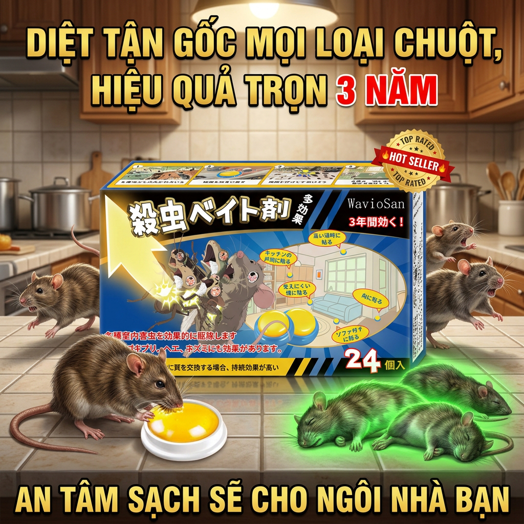 Chế phẩm diệt chuột Hạt diệt chuột Một viên diệt chuột, cả nhà không còn chuột1 hộp 24 viên