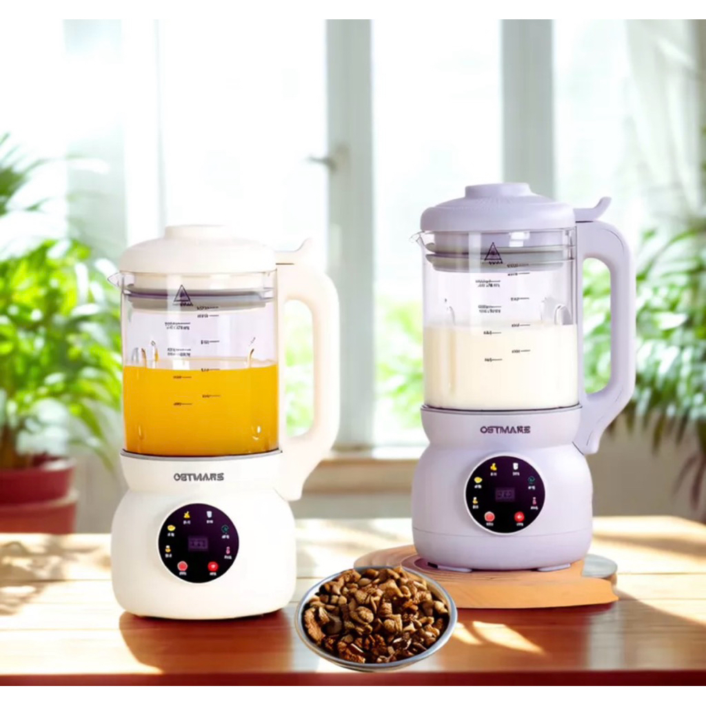 Máy Làm Sữa Hạt OSTMARS Xay Sinh Tố Cối Thuỷ Tinh Bản Tiếng Việt Đa Chức Năng Nấu Dung Tích 1,1L