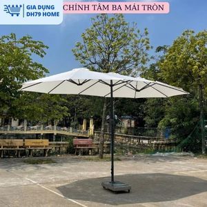 Ô Chính Tâm 3 Đỉnh Khổ Lớn 4.55m x 2.65m - Dù Che Nắng Ngoài Trời Cao Cấp Cho Quán Cafe, Sân Vườn