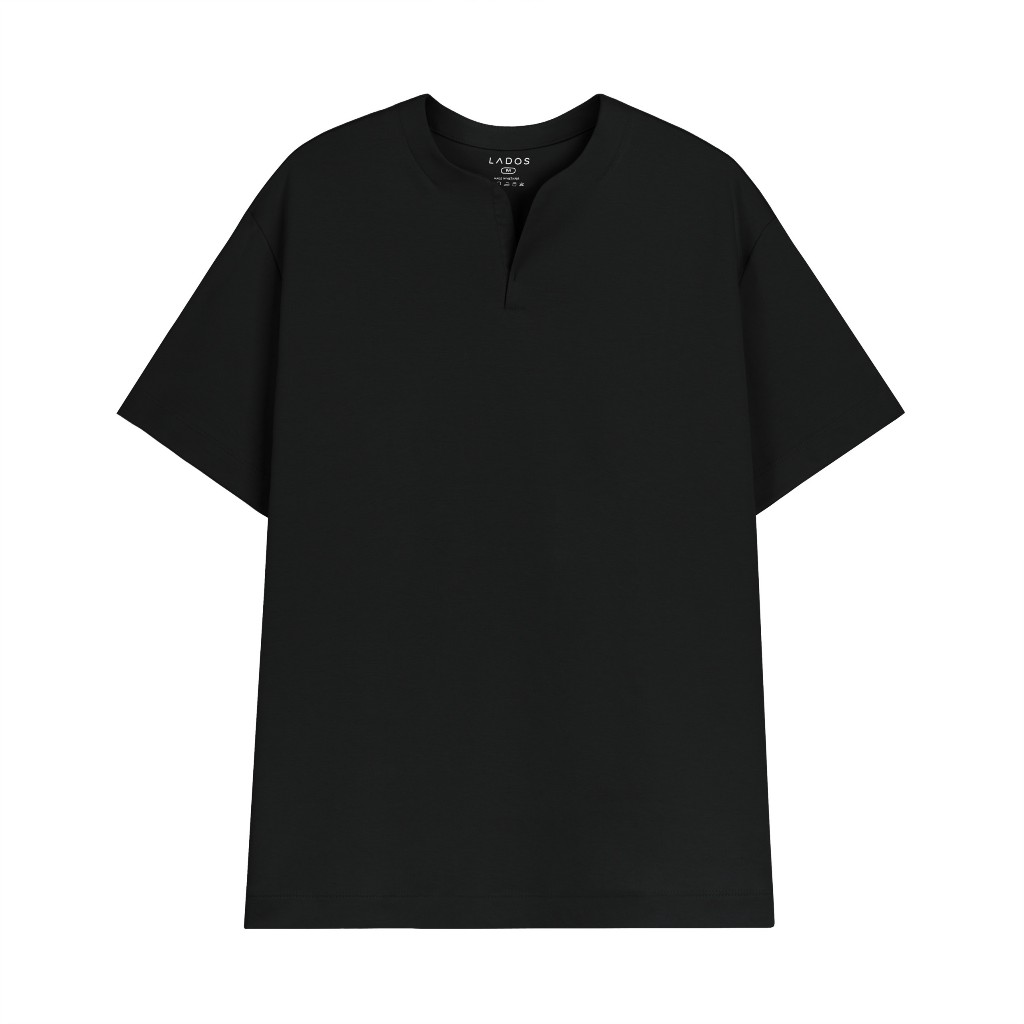 Áo thun tay ngắn cổ tròn xẻ V nam nữ cotton interlock 250gsm LADOS-9141 chất dày dặn, thấm hút, phong cách trẻ trung | BigBuy360 - bigbuy360.vn