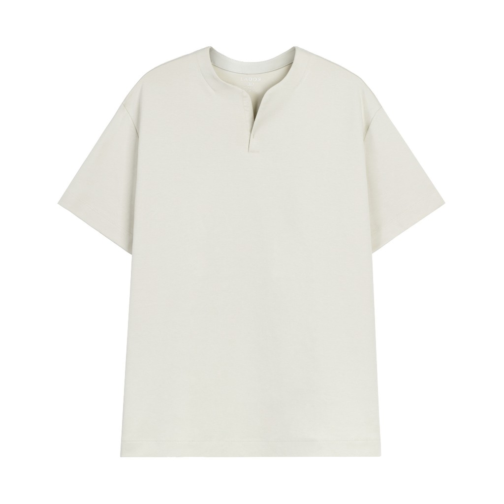 Áo thun tay ngắn cổ tròn xẻ V nam nữ cotton interlock 250gsm LADOS-9141 chất dày dặn, thấm hút, phong cách trẻ trung | BigBuy360 - bigbuy360.vn