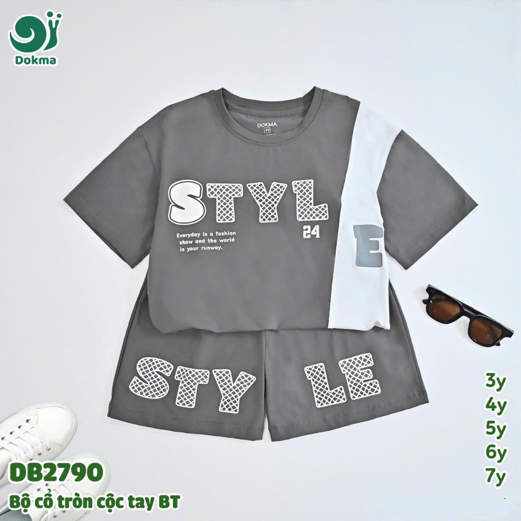 (13-25kg, 3-7Y) Bộ Cộc Tay Dokma Thể Thao Bé Trai Dokma DB2809 DB2830 DB2790