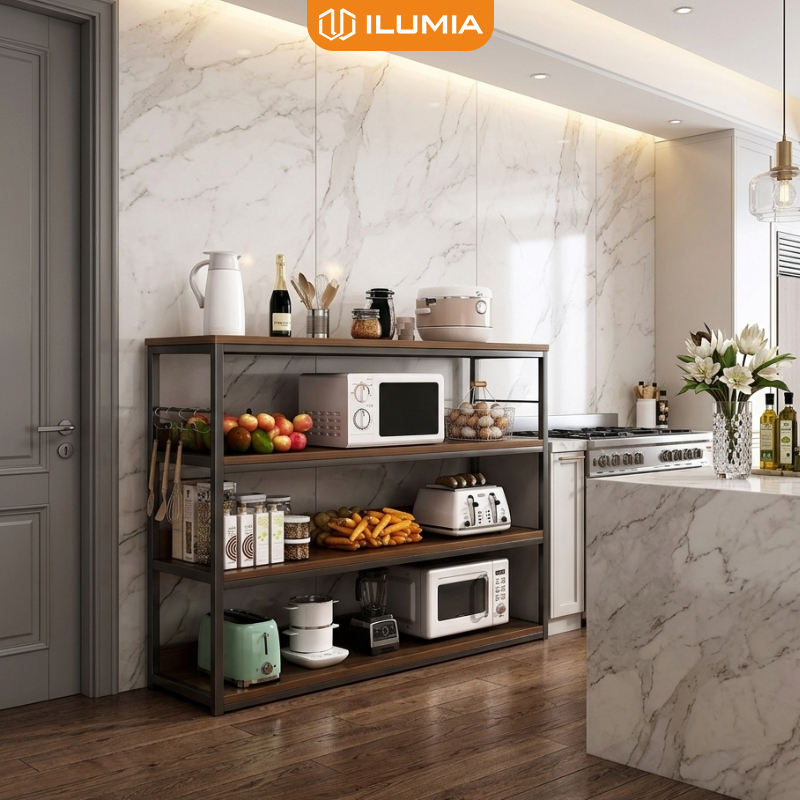 Kệ đa năng nhà bếp khung sắt sơn tĩnh điện thương hiệu ILUMIA - GM136