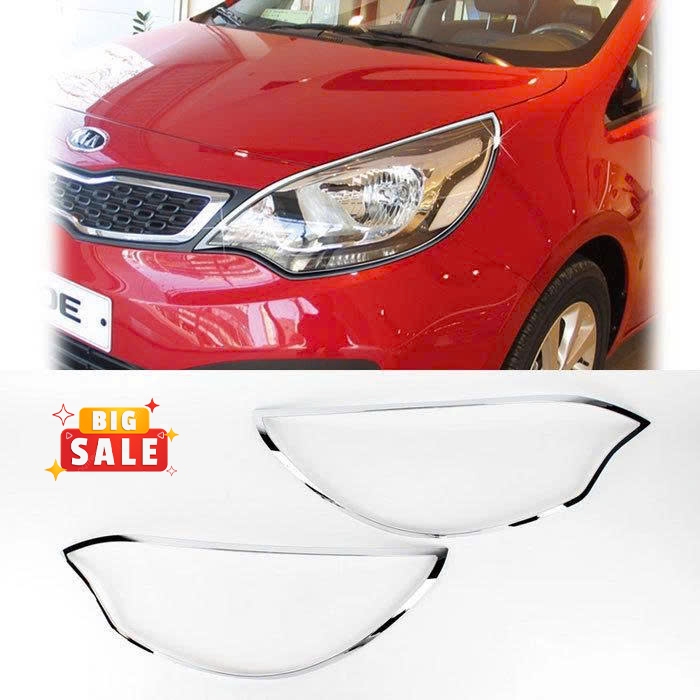 Ốp Viền Đèn Pha Rio 2012 2013 2014 2015 2016 2017 2018 ( Bản Sedan ) - Ốp Bảo Vệ Đèn Pha Kia Rio