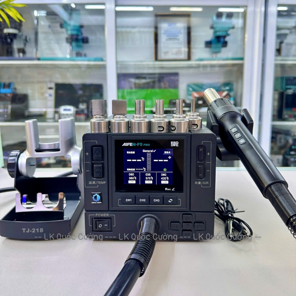 Máy khò nhiệt dùng để tháo hoặc hàn linh kiện điện tử (IC, tụ điện, SMD), model Aifen F5 Pro (đã bao