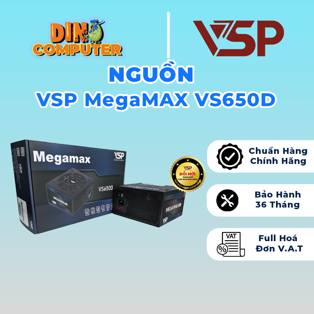 Nguồn máy tính VSP MegaMAX VS650D 650W Chính Hãng giá tốt