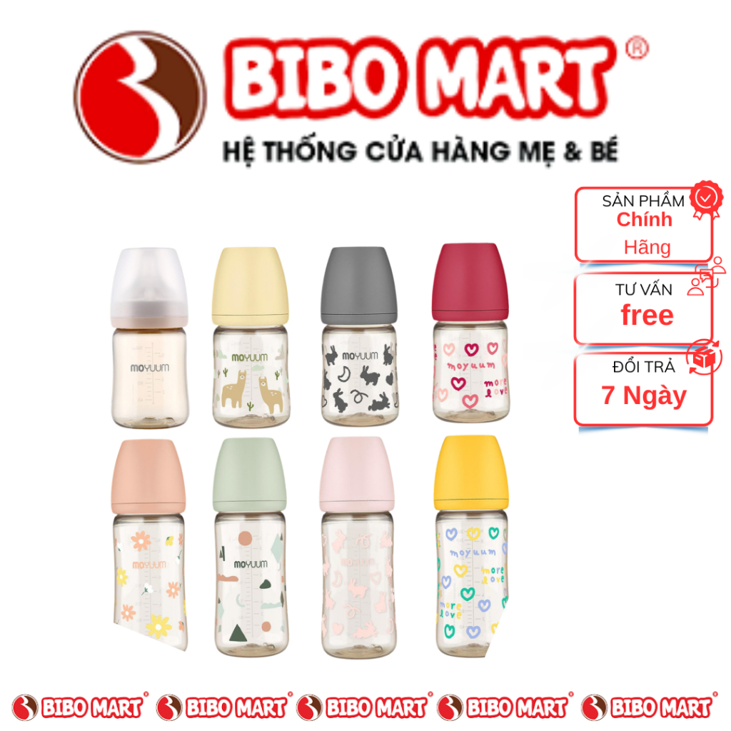 (CHÍNH HÃNG)Bình Sữa Moyuum Họa Tiết Mây /Lạc Đà Cao Cấp Ti Siêu Mềm Hàn Quốc 170ml 270ml🍀CHÍNH HÃNG