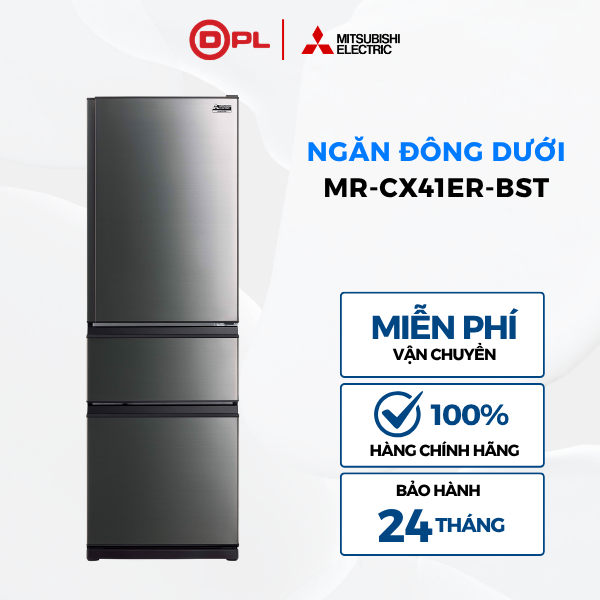 Tủ Lạnh Mitsubishi Electric 330L MR-CX41ER-BST 3 cửa Ngăn Đá Dưới  - Ngăn ướp lạnh mềm