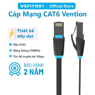 Cáp Mạng Cat6 Vention Phẳng Tốc Độ Truyền Tải 1000Mbps, Băng Thông 250MHz Vỏ Bọc PVC An Toàn Kết Nối Siêu Tốc, Dây Dẹt