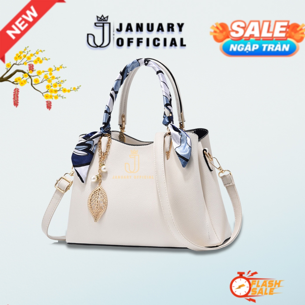 [SHOP UY TÍN] Túi xách nữ đeo chéo, đeo vai kèm khăn lụa đẹp sang trọng, quý phái - January GC07