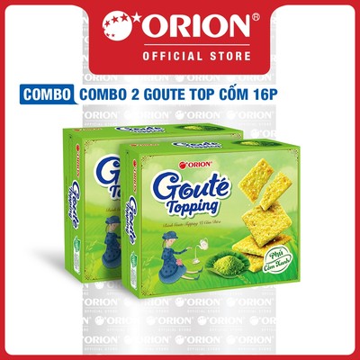 Combo 2 Hộp Bánh Goute Topping Cốm Dừa (16 Gói/Hộp)