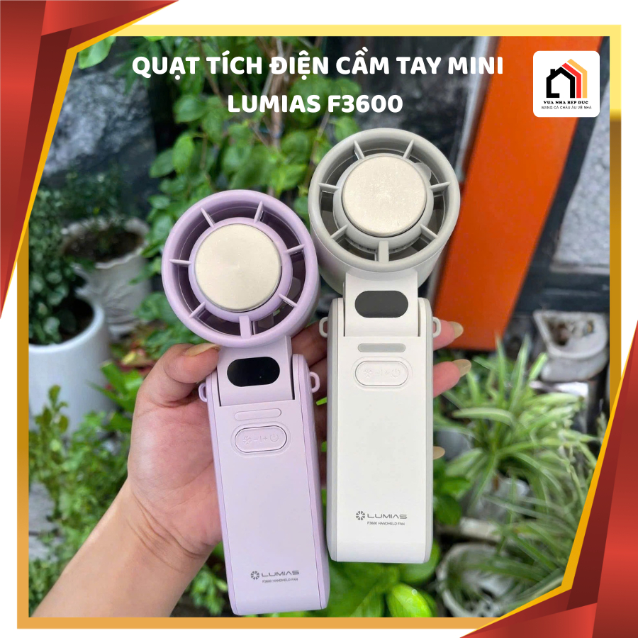 Quạt Cầm Tay Mini Lumias F3600 - Tích Điện 3600mAh /100 Cấp Độ Gió/Có Chế Độ Làm Lạnh Tức Thì /BH 6T