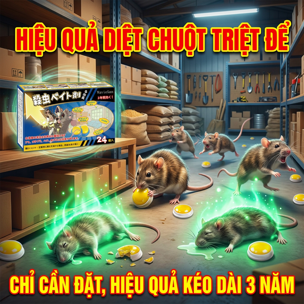Diệt sạch chuột Bả diệt chuột Thuốc diệt chuột Hiệu quả nhanh Phù hợp cho kho và gia đình