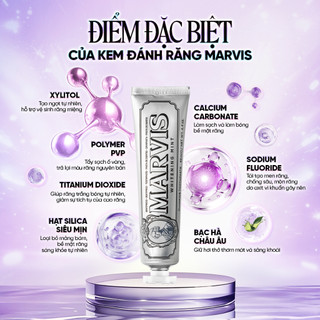 Kem đánh răng Marvis Smokers Whitening 85ML - Giảm ố răng, trắng sáng, thơm miệng dài lâu