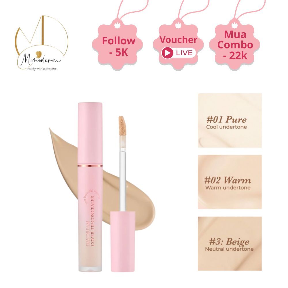 Kem Che Khuyết Điểm Aperire Daydream Cover Tip Concealer, chống nước, che phủ hoàn hảo Spf30