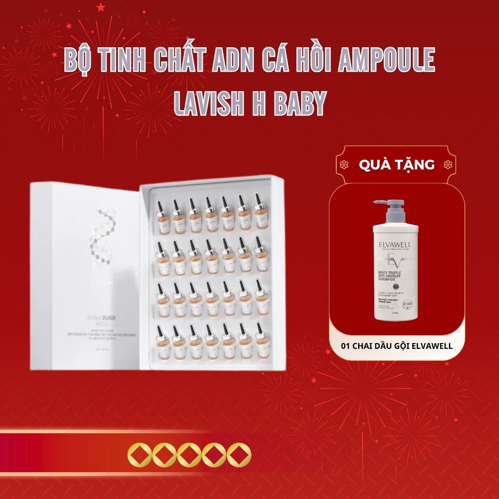 Tinh chất ADN cá hồi LAVISH B BABY - Phục hồi và Dưỡng da căng bóng Made in Korea Hộp 30 ống