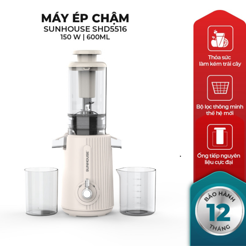 Máy ép chậm 150W SUNHOUSE SHD5516 - Dung tích 600ml