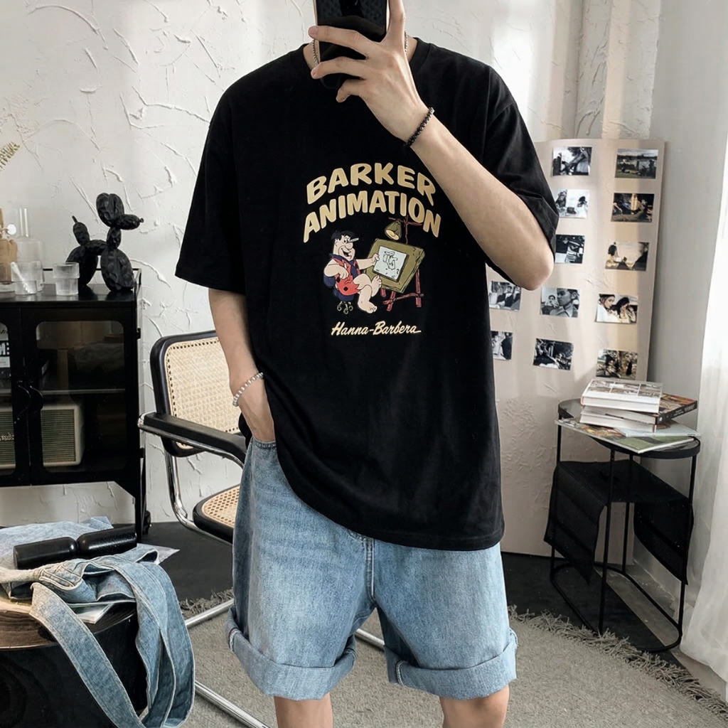 Áo Thun Cổ Tròn Ngắn Tay, Unisex Nam Nữ, Chất Vải Cotton Co Giãn Thoáng Mát, Fom Regular Vừa Người -