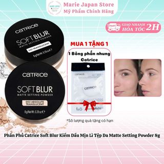 Phấn Phủ Catrice Soft Blur Kiềm Dầu Mịn Lì Tệp Da Matte Setting Powder 8g (TẶNG BÔNG PHẤN CATRICE) - Marie Japan