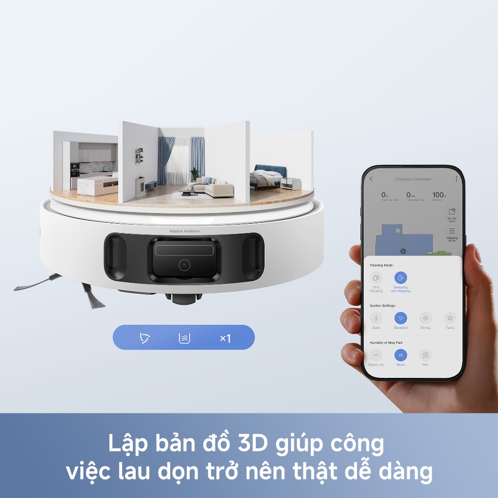 Robot Hút Bụi Lau Nhà Mova E40 Ultra | Lực Hút 19.000Pa | Tự Động Giặt Sấy Giẻ Lau | Bảo Hành 36 Tháng | BigBuy360 - bigbuy360.vn
