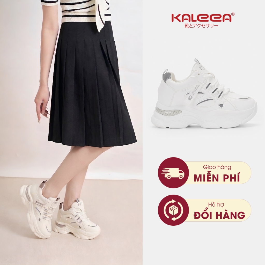 Kaleea - Giày Thể Thao Nữ Độn Đế 8cm Tăng Chiều Cao Chất Da Mềm Đi Êm Chân T111