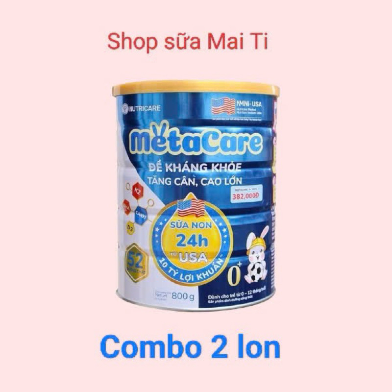 Combo 2 lon Metacare Xanh 0+ lon 850g