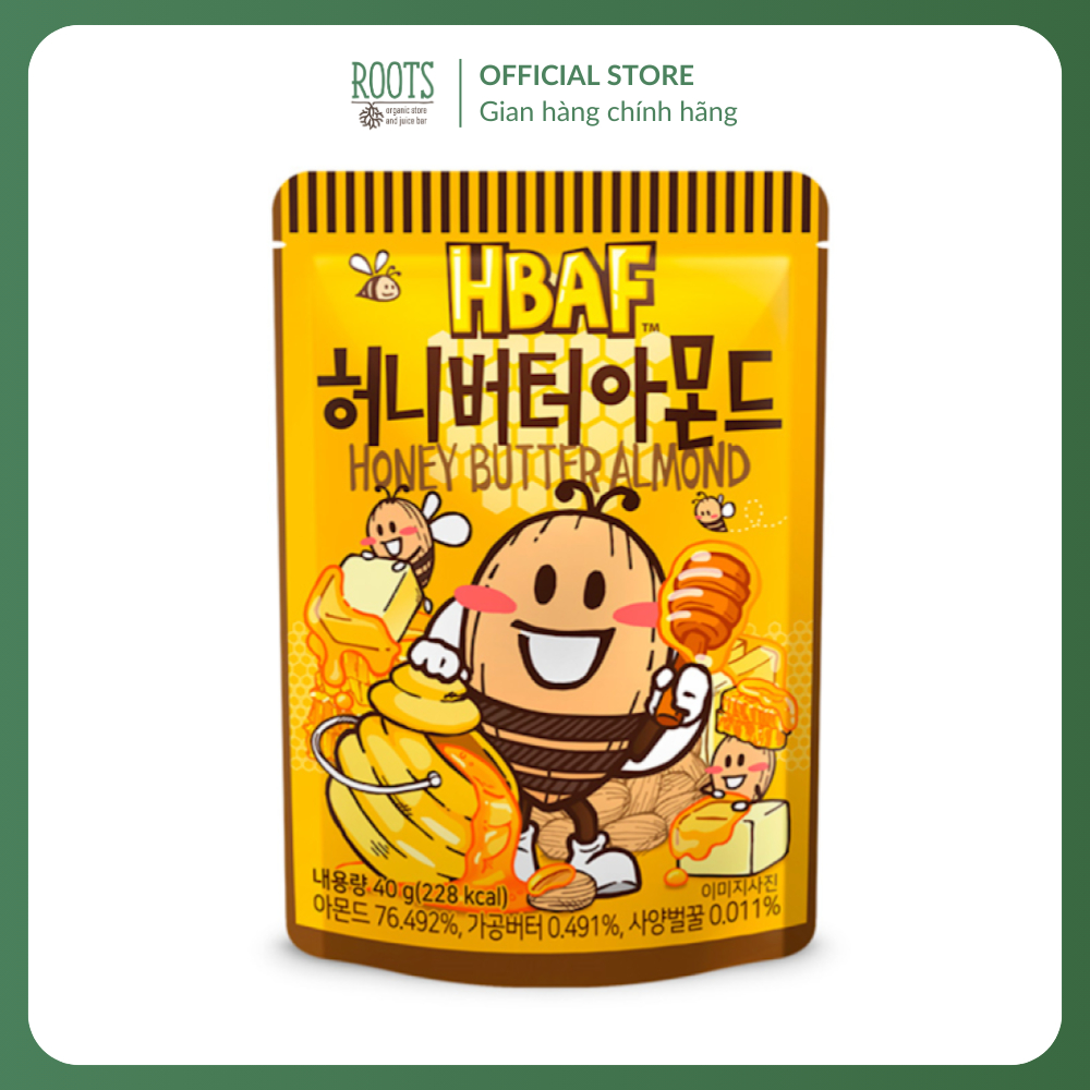 (Ship hỏa tốc) HBAF - Hạnh Nhân Tẩm Bơ Mật Ong, Honey Butter Almond (40g)