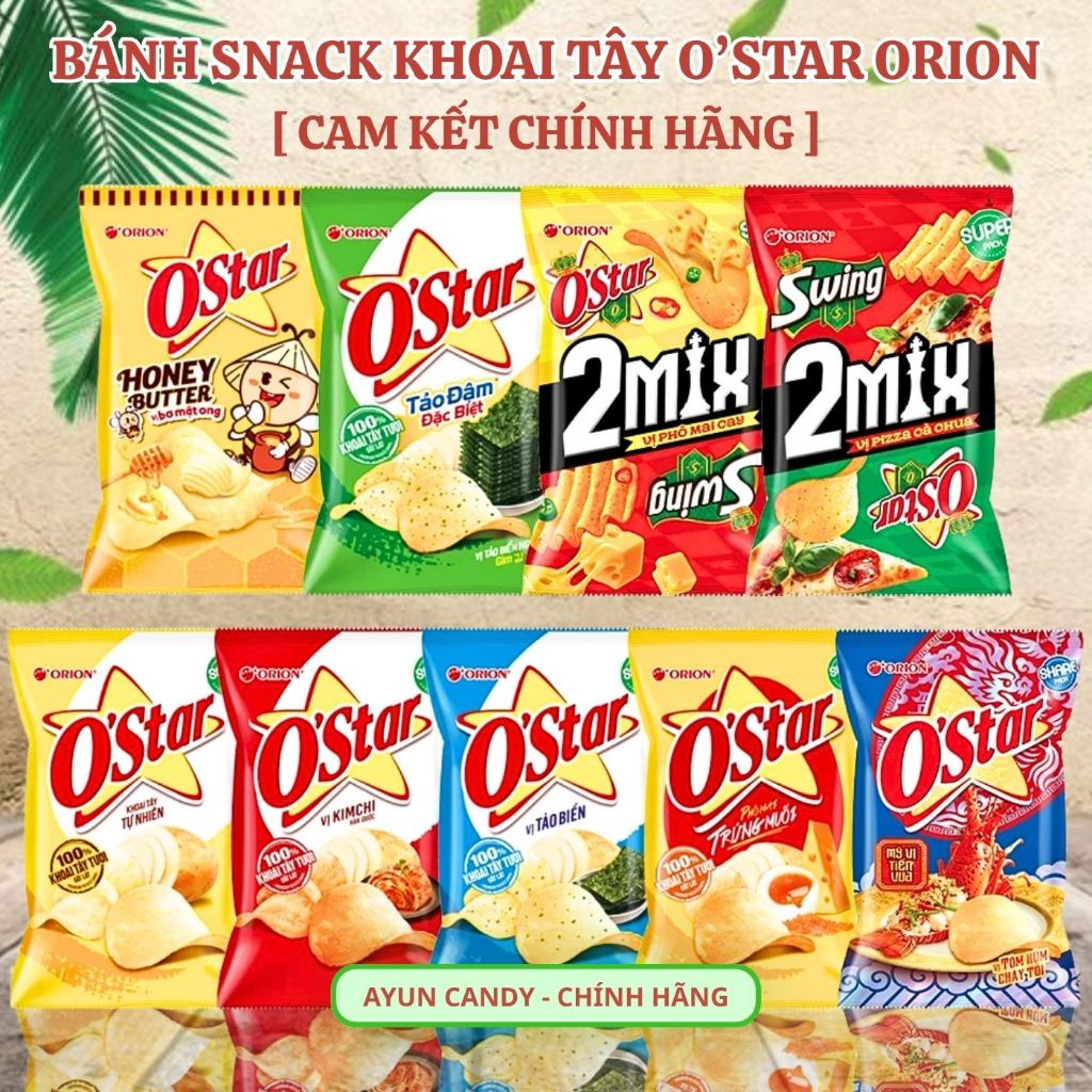 [LỐC 10 GÓI] Bánh Snack Khoai Tây Ostar Orion/ Snack Ostar Khoai Tây/ Bánh Khoai Tây/ Bánh Snack O'S