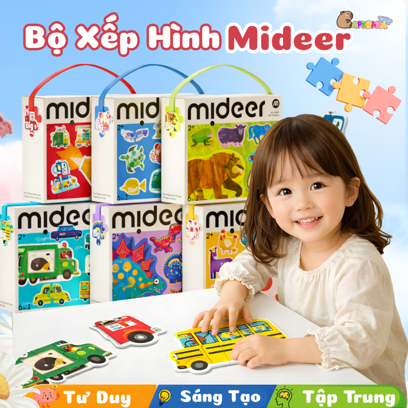 Đồ Chơi Ghép Hình Mideer My First Puzzle Busy Building – Đồ Chơi Xếp Hình Cho Bé Phát Triển Trí Tuệ