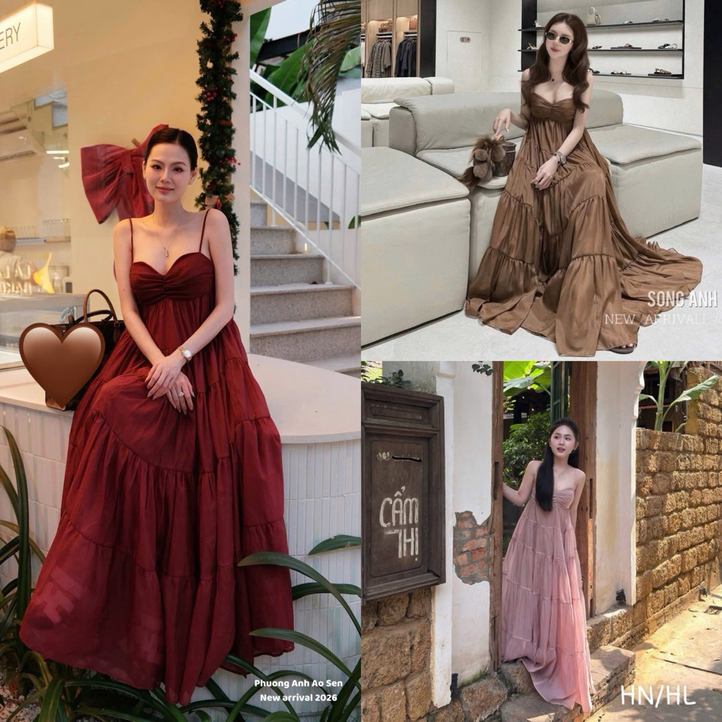 [ẢNH THẬT] VÁY MAXI 2S CÚP NGỰC XOÈ TẦNG VM2CNX