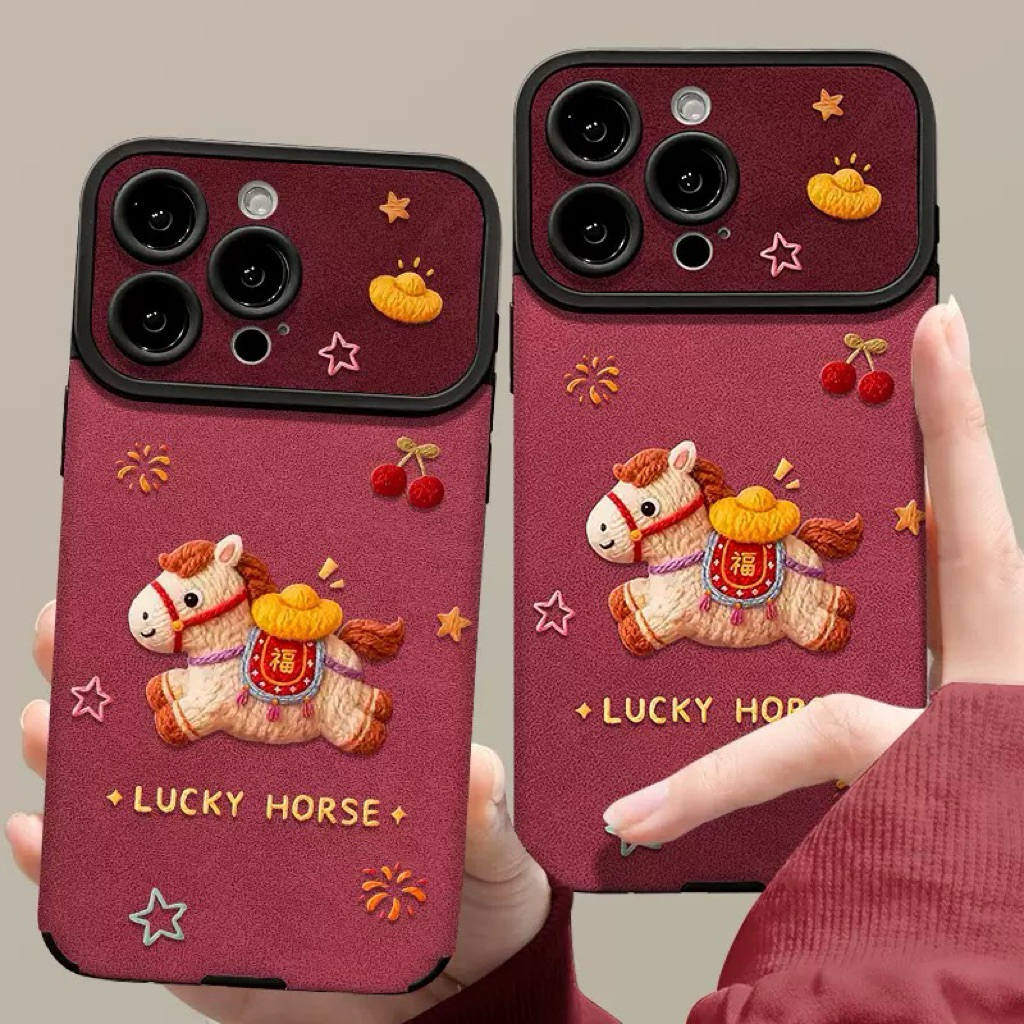 Ốp Lucky Horse Đỏ cherry xinh xắn- iphone