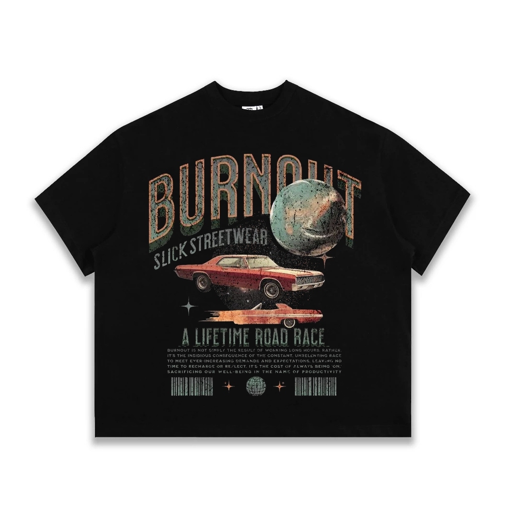 Áo Thun Form Big Boxy "BURNOUT" Cotton 100% - Local Brand THE SLICK WAY UNISEX