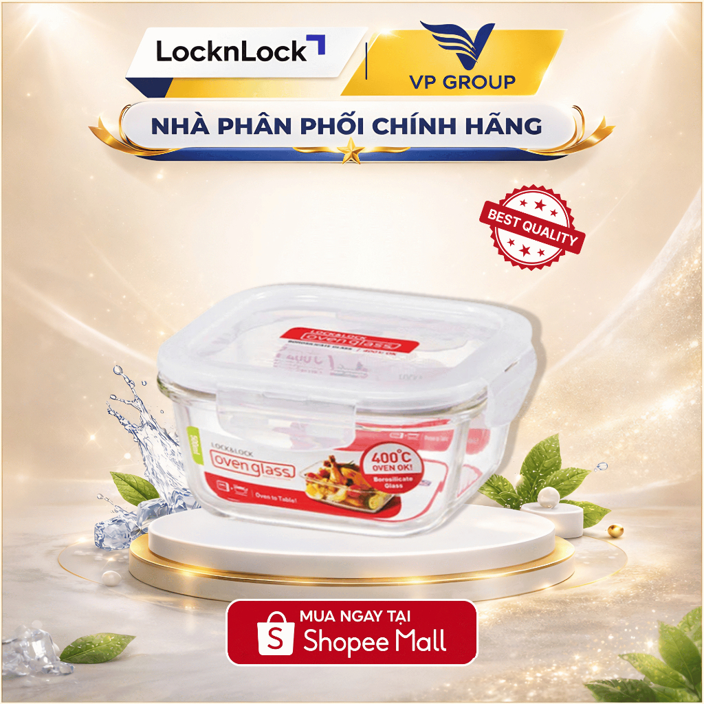 LLG214 - Hộp bảo quản thủy tinh hình vuông LocknLock 500ML