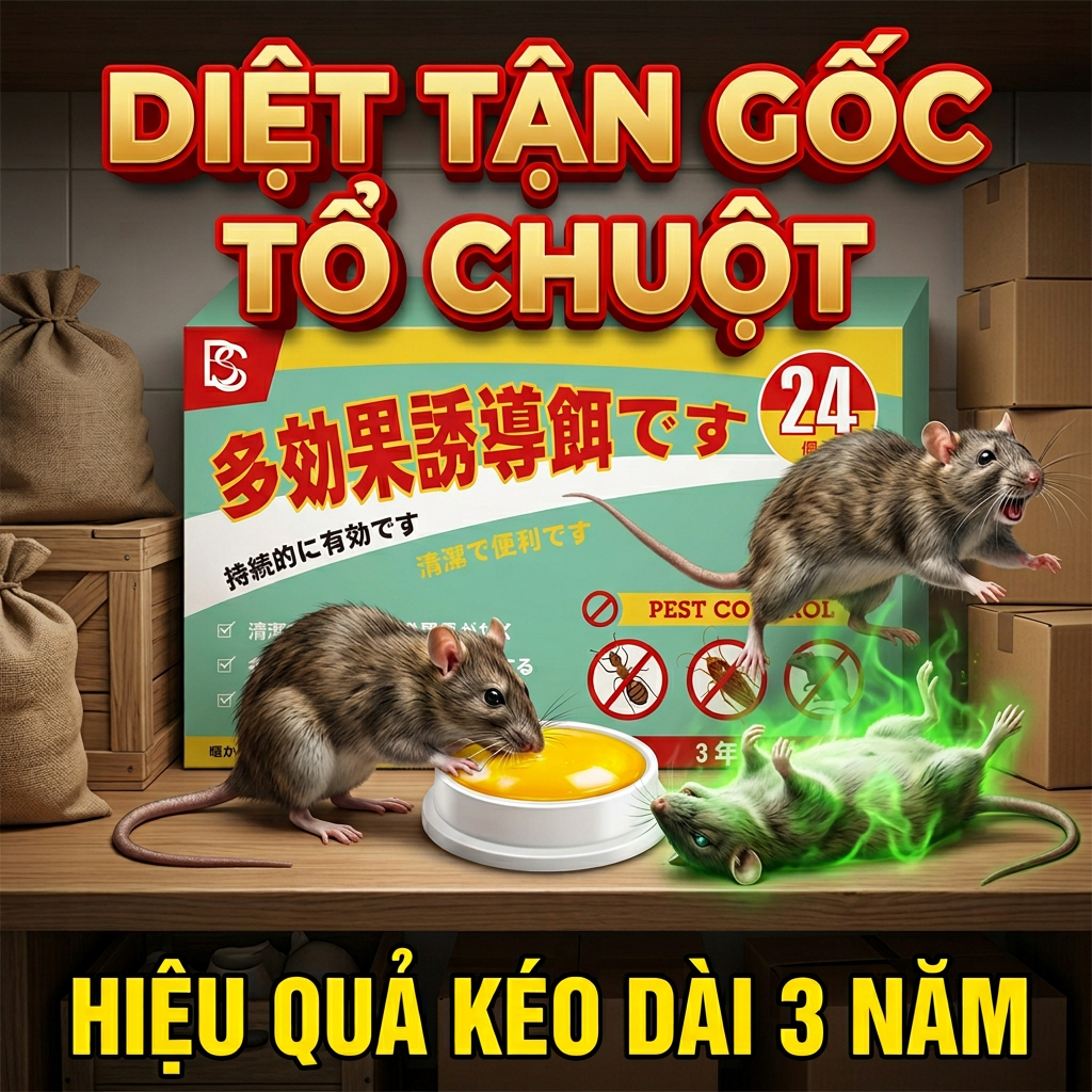 🐀Diệt chuột siêu mạnh🐀 thuốc diệt chuột diệt chuột giết chuột đuổi chuột | 1 hộp 24 viên Dẫn dụ mạnh