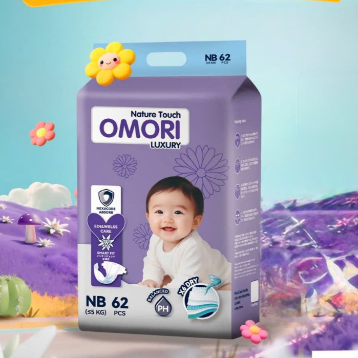 Tã OMORI LUXURY CAO CẤP , BỈM SIÊU THẤM HÚT VÀ AN TOÀN CHO BÉ