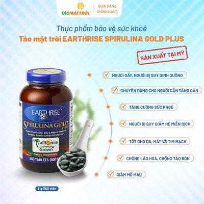 [Bifina x Hannah] Tảo Mặt Trời SPIRULINA GOLD PLUS Hỗ Trợ Tăng Cân - 1 Lọ 360 Viên