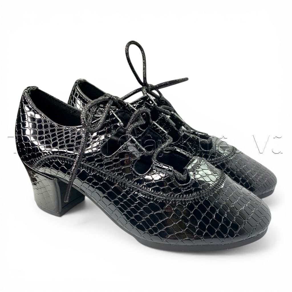 Giày DZW, Đế Liền Cao Su, Gót 5p (DZW-L-5P) - Màu Đen