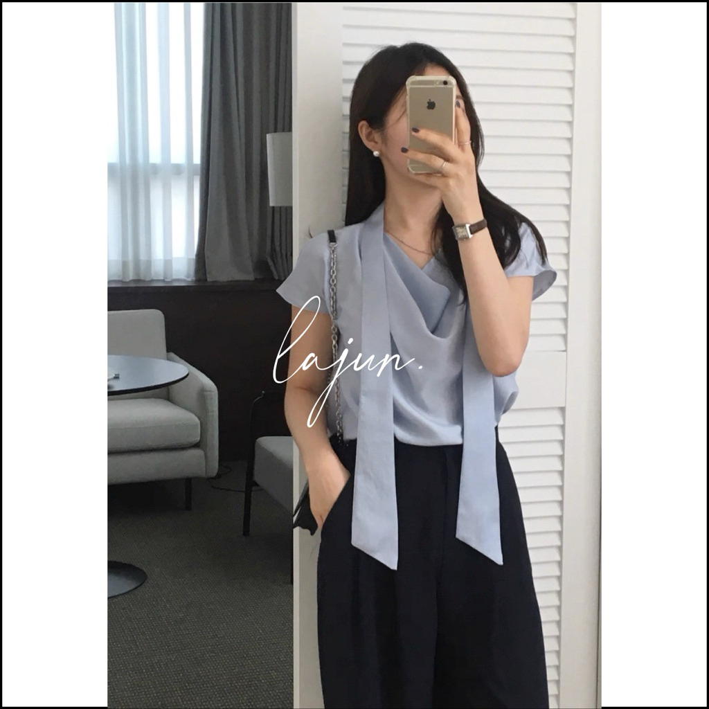[LAJUN KOREA] Blouse Dây Cổ Đổ Modal Hàn Quốc