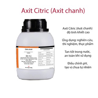 Hóa chất Citric Acid_Axit Citric tinh khiết (axit chanh C₆H₈O₇, thí nghiệm, thực phẩm; Nhập khẩu Cas 77-92-9)